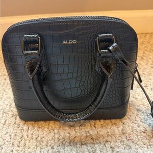 Aldo Black Croc-Embossed Women's Bag